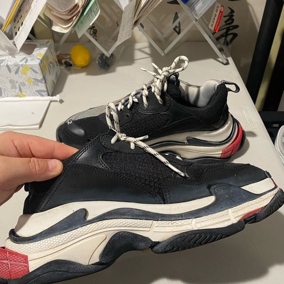 Balenciaga triple S black grey two tone fabric sneaker no box - Picture 6 of 10